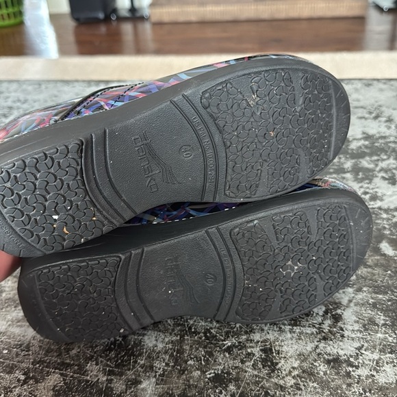 Dansko Blue/Purple Ribbon Design Leather XP 2.0 Professional Clogs Size 40 - Picture 5 of 6